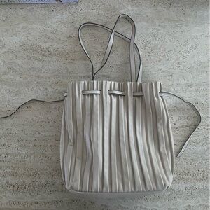 Zara | Beige Pleated Bucket Bag